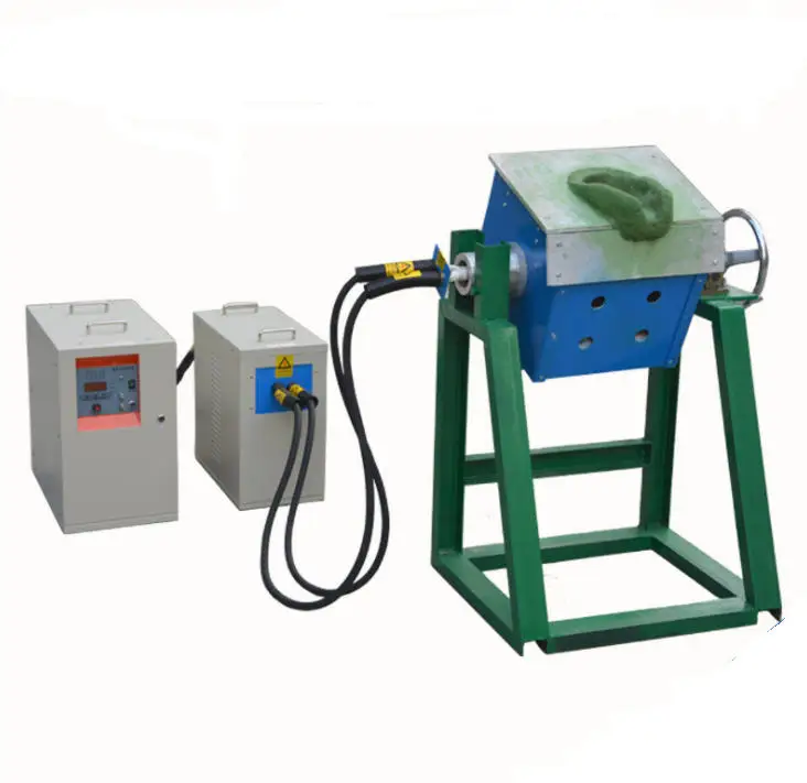 Induction Heating Dump Melting Furnace Smelting Brass Copper Silver Gold Aluminum Furnace Gold Melting Furnace