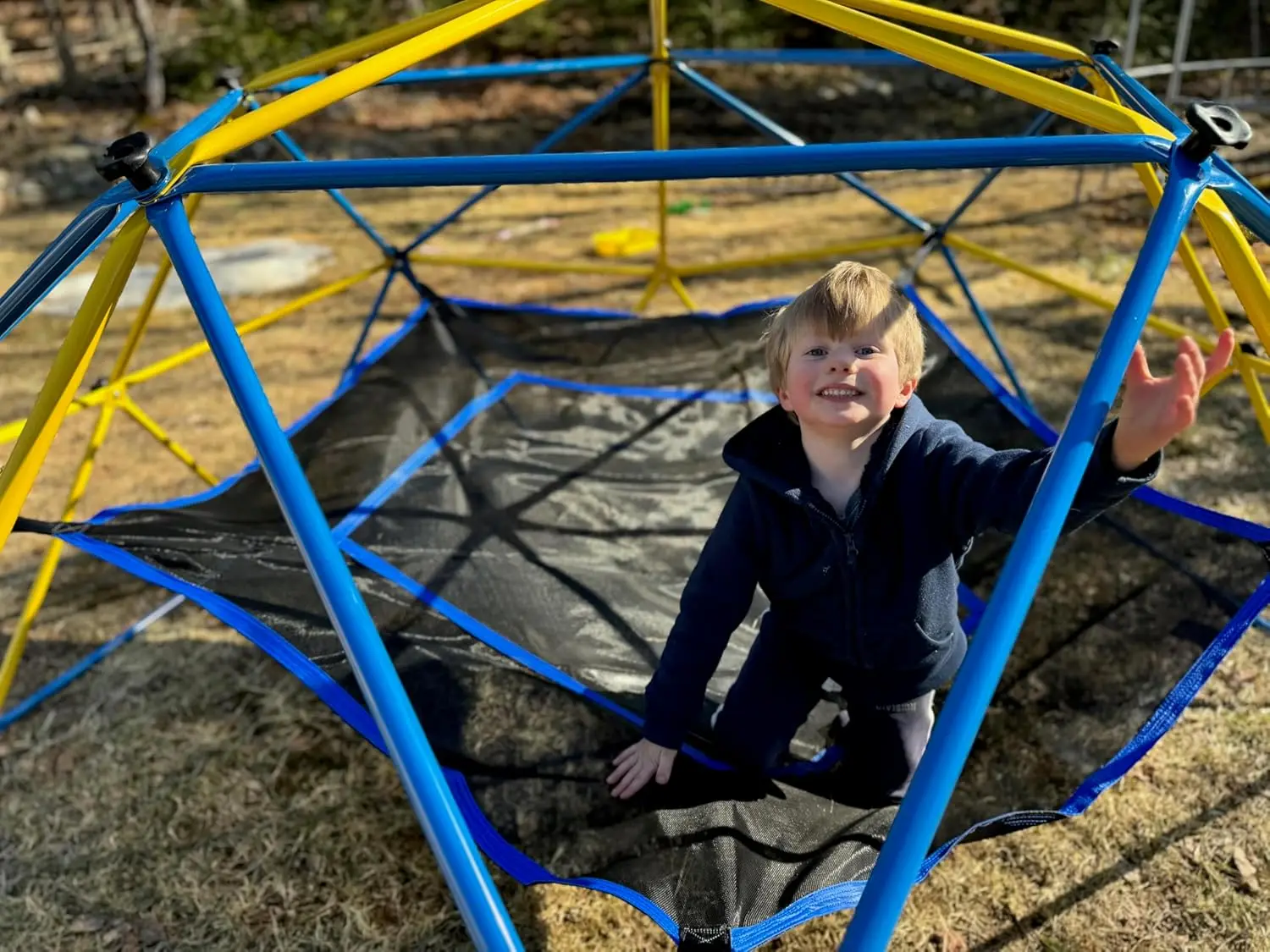 Jungle Gym, 10ft Climbing Dome with Hammock and Swing, Outdoor Play Equipment with Monkey Bars for Kids 3-12, Supports 800LBS Ba