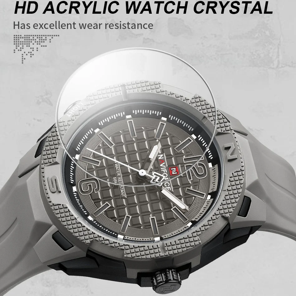 Novo naviforce masculino quartzo relógios de pulso relógio esportivo 5atm à prova dwaterproof água moda cronógrafo tpu straprelogio masculino presentes