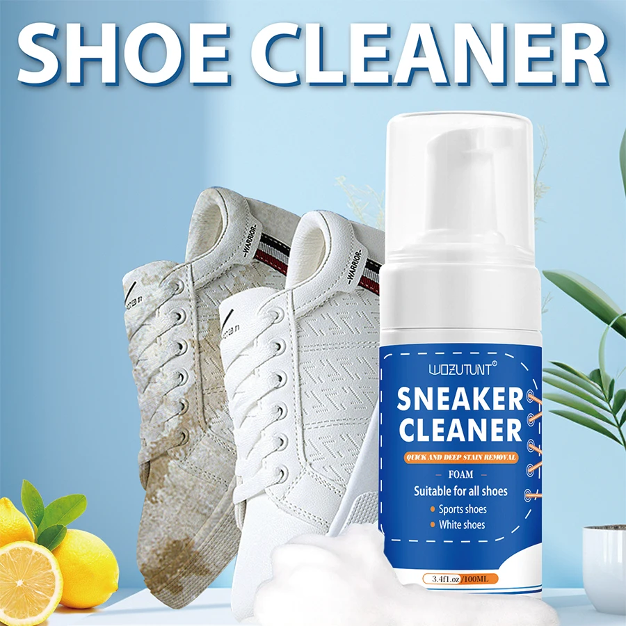 Limpador de tênis sapato branco sapatos de couro descontaminação clareamento espuma mousse sapato sujeira e manchas amarelas produtos de cuidados de limpeza