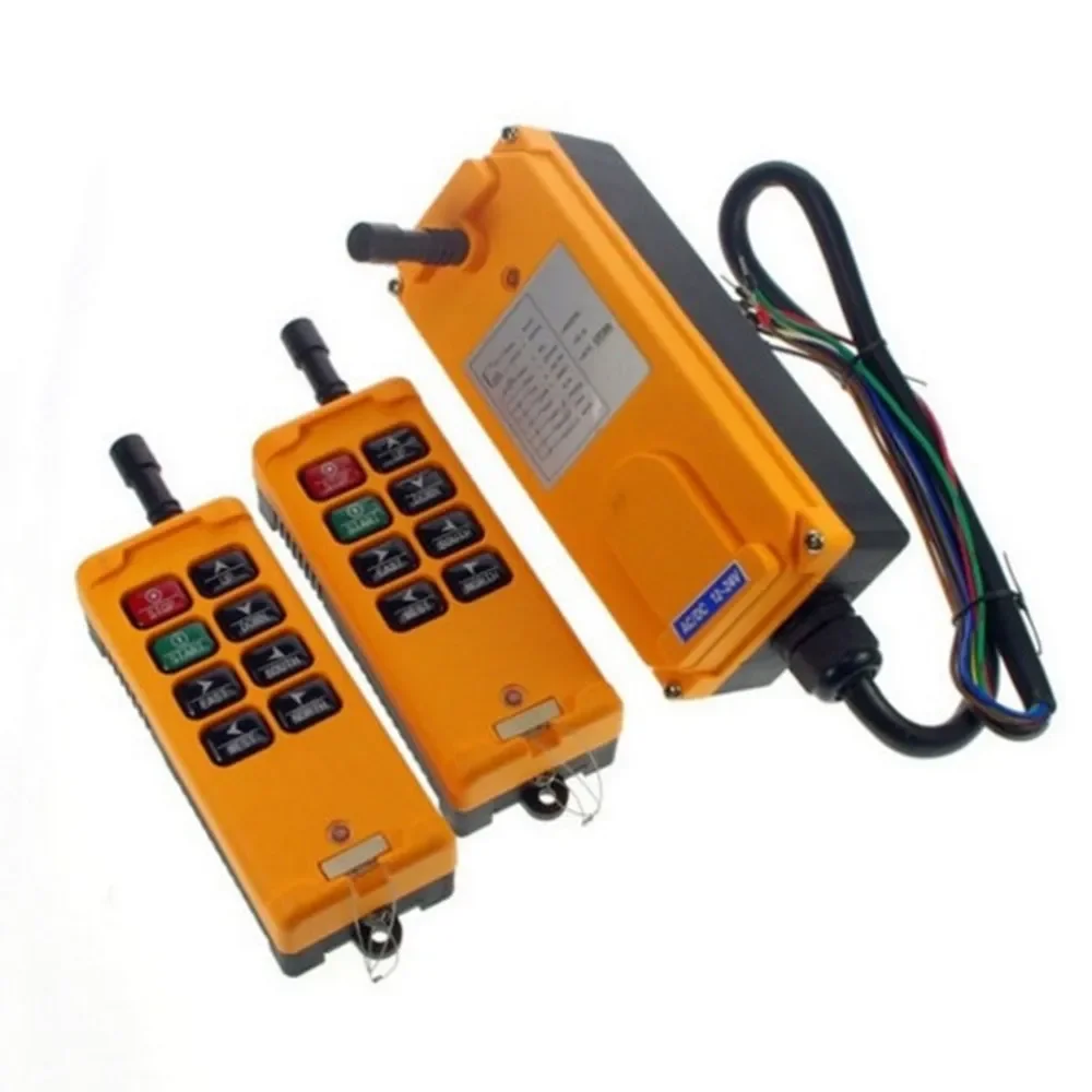 HS-8 8 keys industrial remote controller switch 2 transmitter + 1 receiver Crane Transmitter DC 24v/AC220V