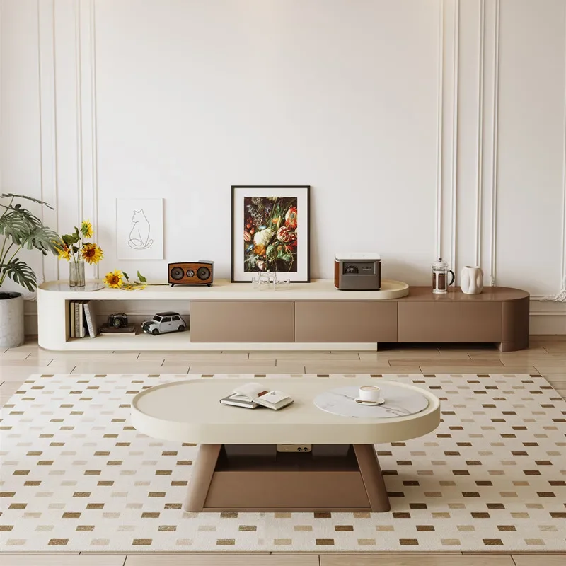 

Премиум французский кремовый стиль гостиной бытовой небольшой квартиры простой средневековый журнальный столик