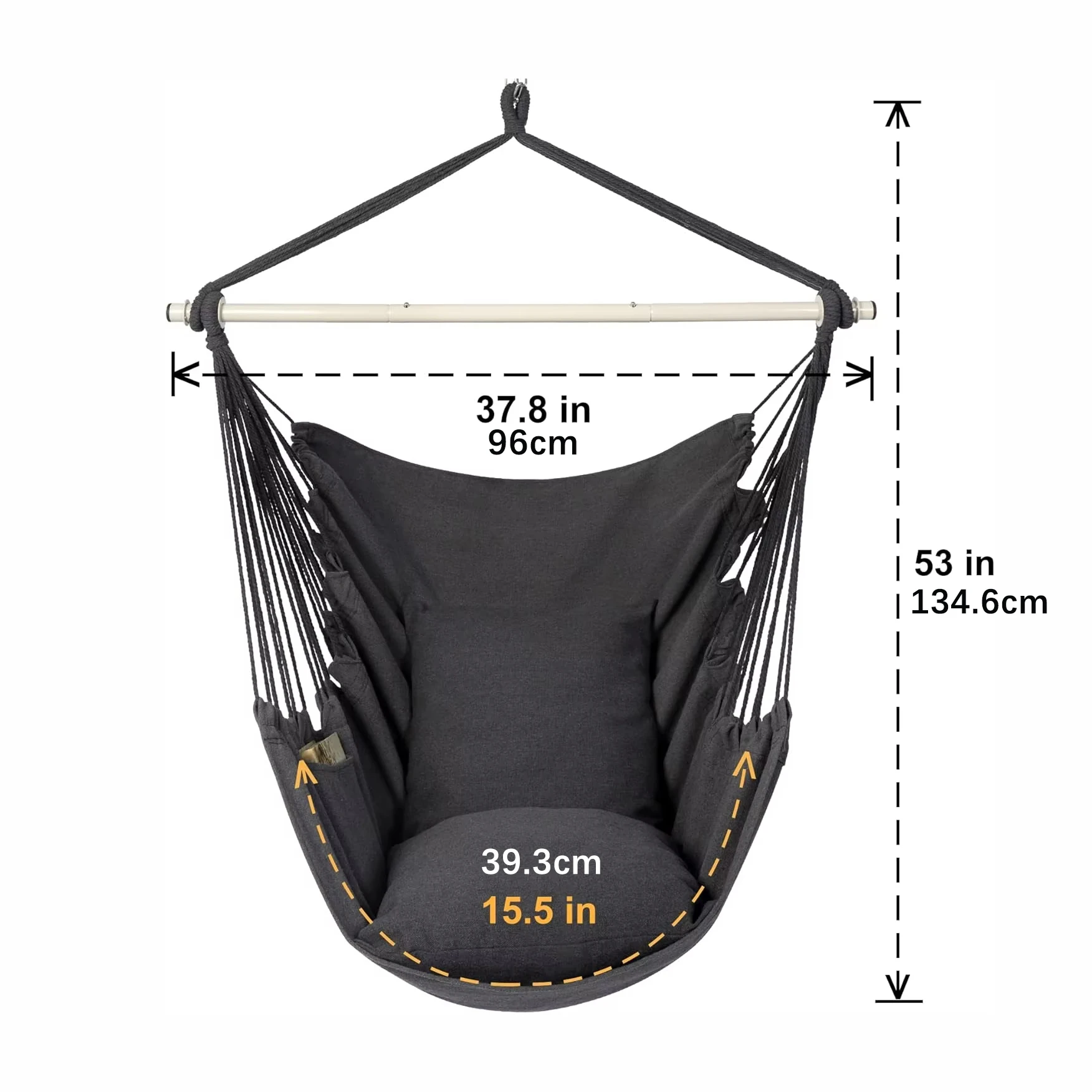 Durable Hanging Hammock Chair Bedroom Furniture Hanging Swing Indoor Outdoor Cotton Rope Boho Patio Chair Home Decor for Balcony image 6