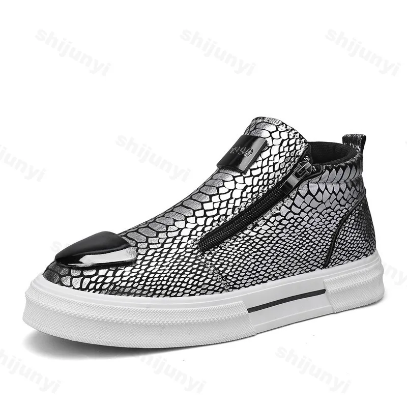 2025 خريف جديد المتخصصة تصميم عالية أعلى سميكة سوليد أحذية كاجوال للرجال موضة الاتجاه تنوعا مريحة عدم الانزلاق أحذية بوت قصيرة #6