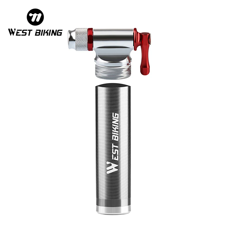 WEST BIKING Portable Bicycle CO2 Pump Aluminum Alloy Ultralight Tire Inflator Cycling Schrader & Presta Mini Bike CO2 Injector