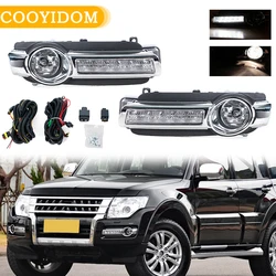 Fog Lamp Assembly For Montero V98 DRL For Mitsubishi Pajero V97 V93 V95 Front Bumper Foglight Headlight Wwith Wire Cover Grille