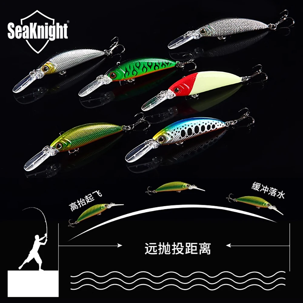 Seaknight New Minnow Lures 7cm-7g Hard Bait Wobblers Fishing Baits Depth 0M-3.5M Fishing Tackles Floating Baits SEA Bass Lure