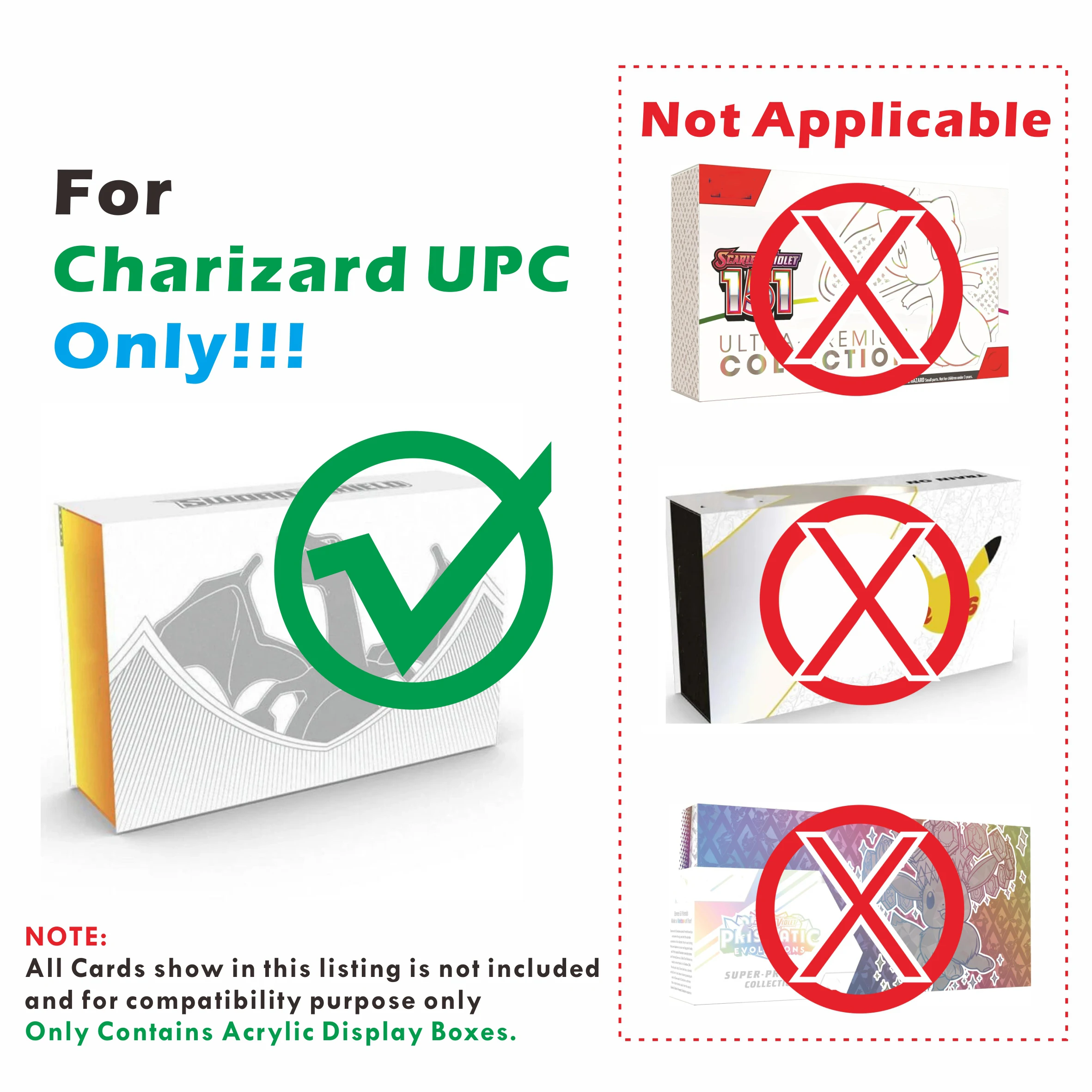 حافظة عرض مغناطيسية من الأكريليك لجهاز PKMN Charizard Ultra Premium Collection UPC