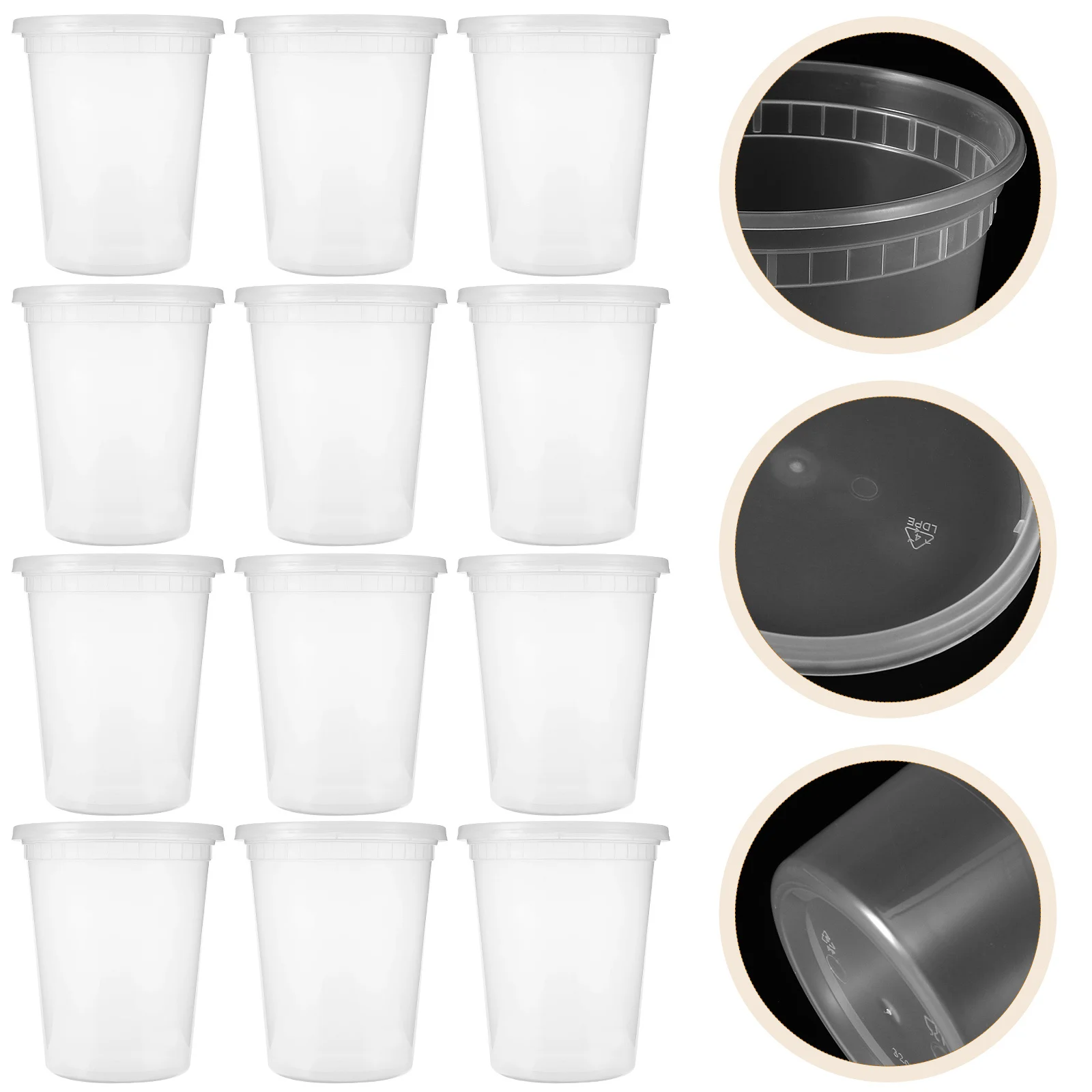 

30Sets Disposable Soup Containers with Lids Leakproof Food Bowls for Takeout Porridge Stew Packaging Use