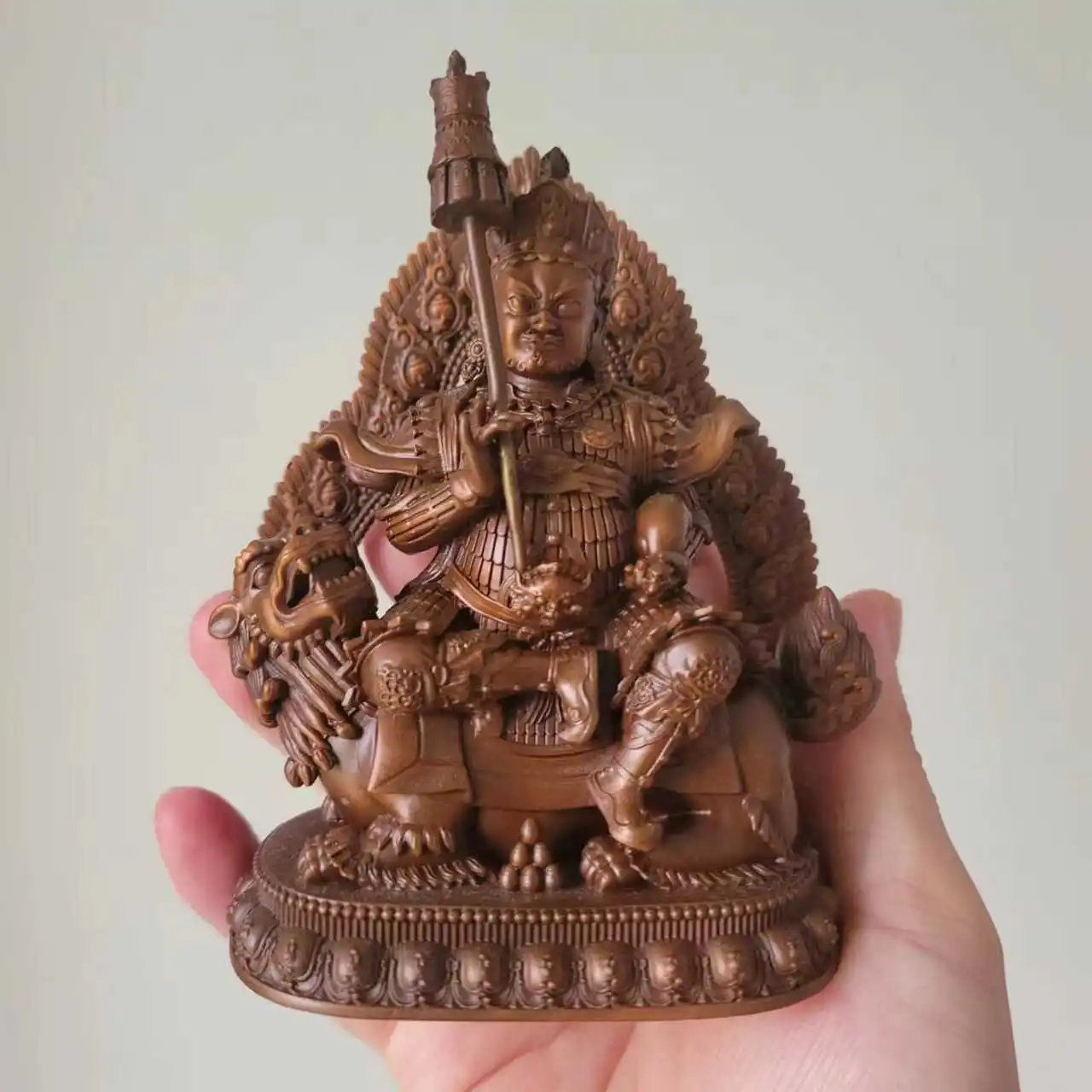 Nepalese craft copper Buddha statue Duowen Tianwang Treasure Tianwang 12 cm old Tibetan offering ornament