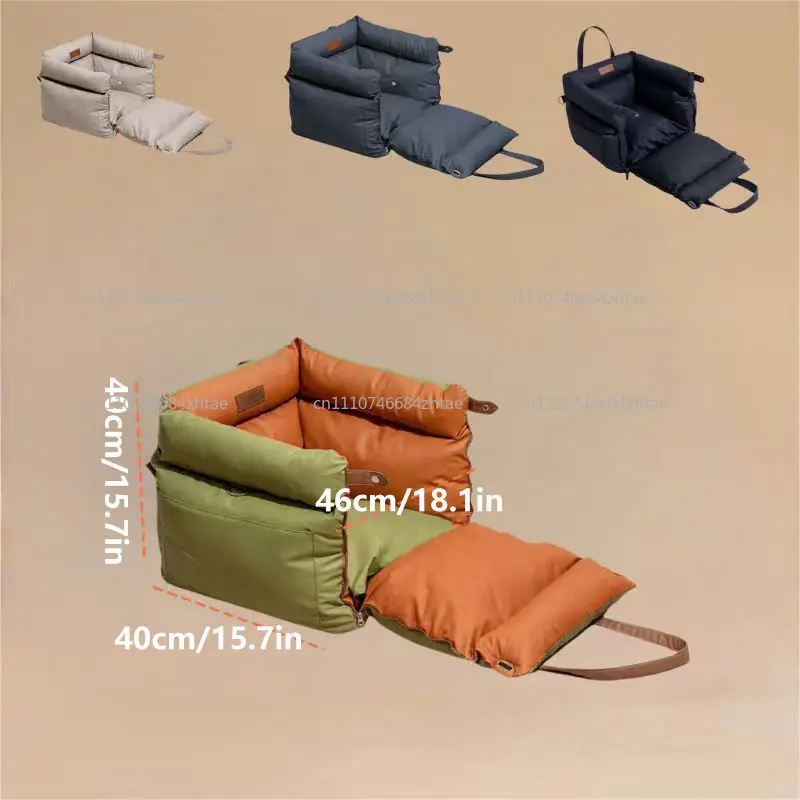Pet Car Carrier Removable Washable All-Season Dog Leather Portable Bag Waterproof Bite-Resistant