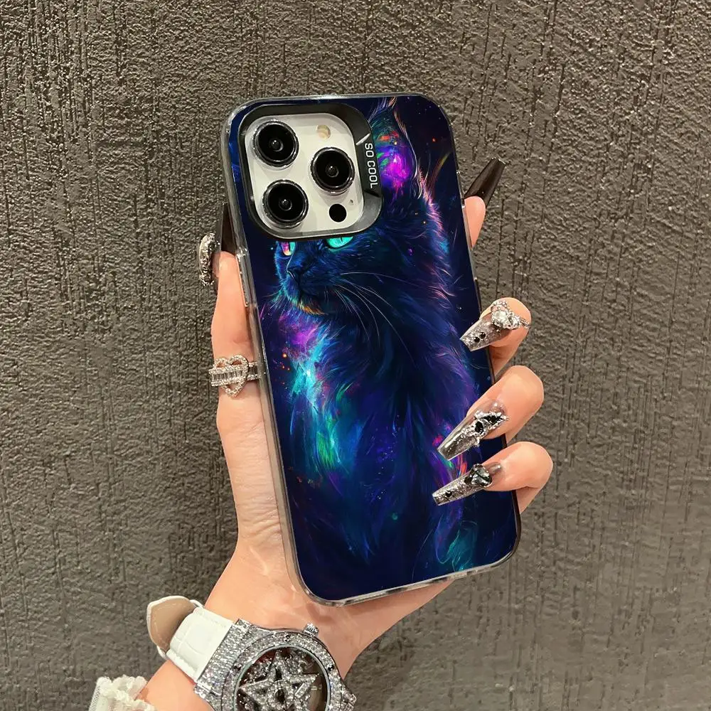 

Colorful cat pattern Phone Case case for iPhone17 16 15 14 13 12 11 Pro/ Max/Plus shock-proof rear cover anti-fingerprint