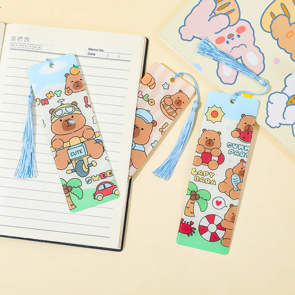 

cute capybara acrylic bookmark, reading accessory for book lovers, bookmark gift , learning stationery