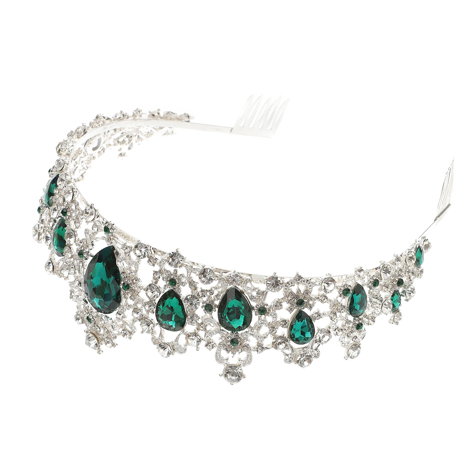 Sparkling Wedding Tiara for Bride Rhinestone Crown Headdress Elegant Hair Accessory Women Banquet Celebration Prom Birthday