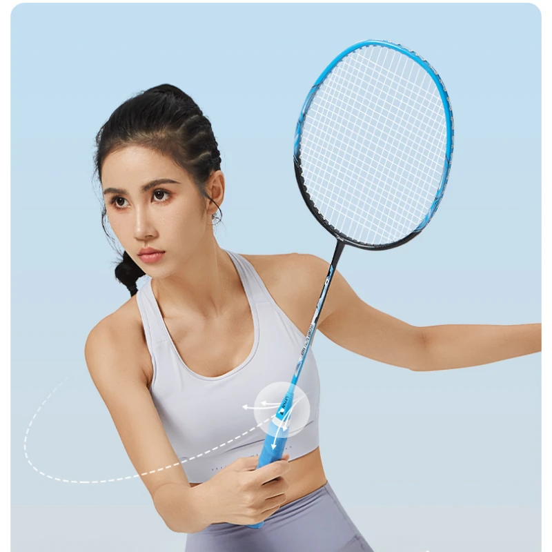 

Ultra Light Durable Carbon Fiber Badminton Racket Set for Beginners, Anti Skid Shock Absorption, Double Racket Set