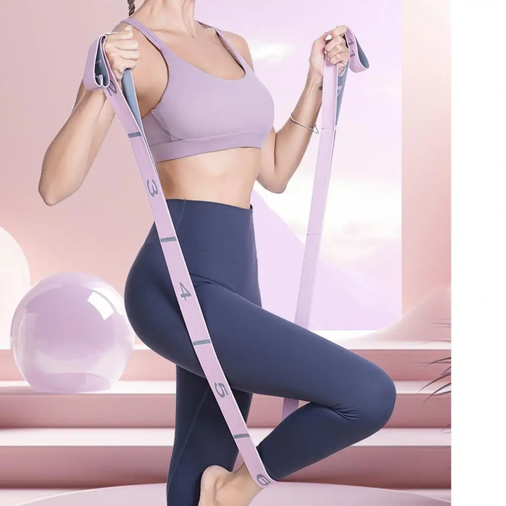 Yoga Stretching Strap with 11 Loop Physical Therapy Pilates Ballet Dance Stretcher Elastic Band Home Gym Workout Resistance Band