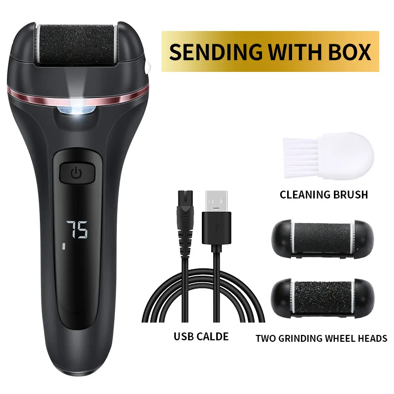 Led Usb Oplaadbare Elektrische Pedicure Dode Harde Zachte Huid Scrubber Exfoliërende Voet Polijstmachine Vijl Voet Grinder Callus Remover