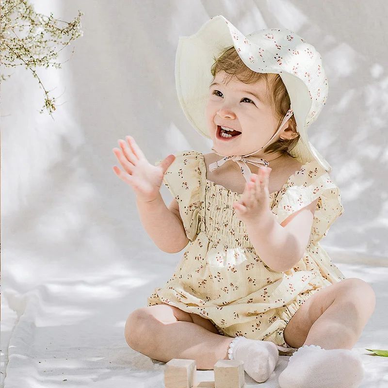 ZOETOPKID Neuer Sommer-Overall für Kleinkinder, ärmellos, Baumwolle, bedruckt, für Kleinkinder, Mädchen, 0–24 Monate, Babykleidung für Mädchen