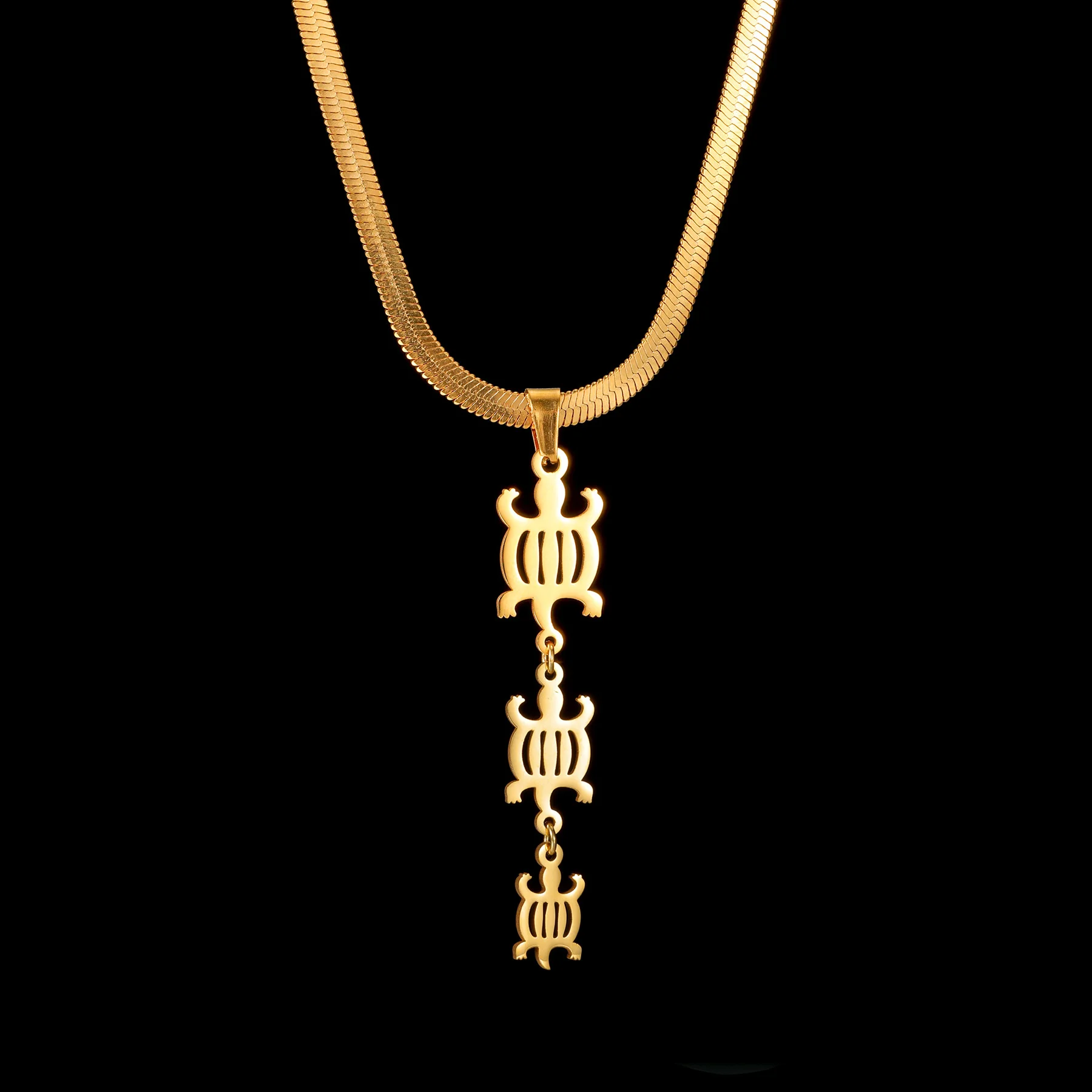 Custom African Symbol Ethnic Pendant Necklace Earrings Stainless Steel Personalized Logo Blade Chain for Woman Jewelry Set Gift view 4