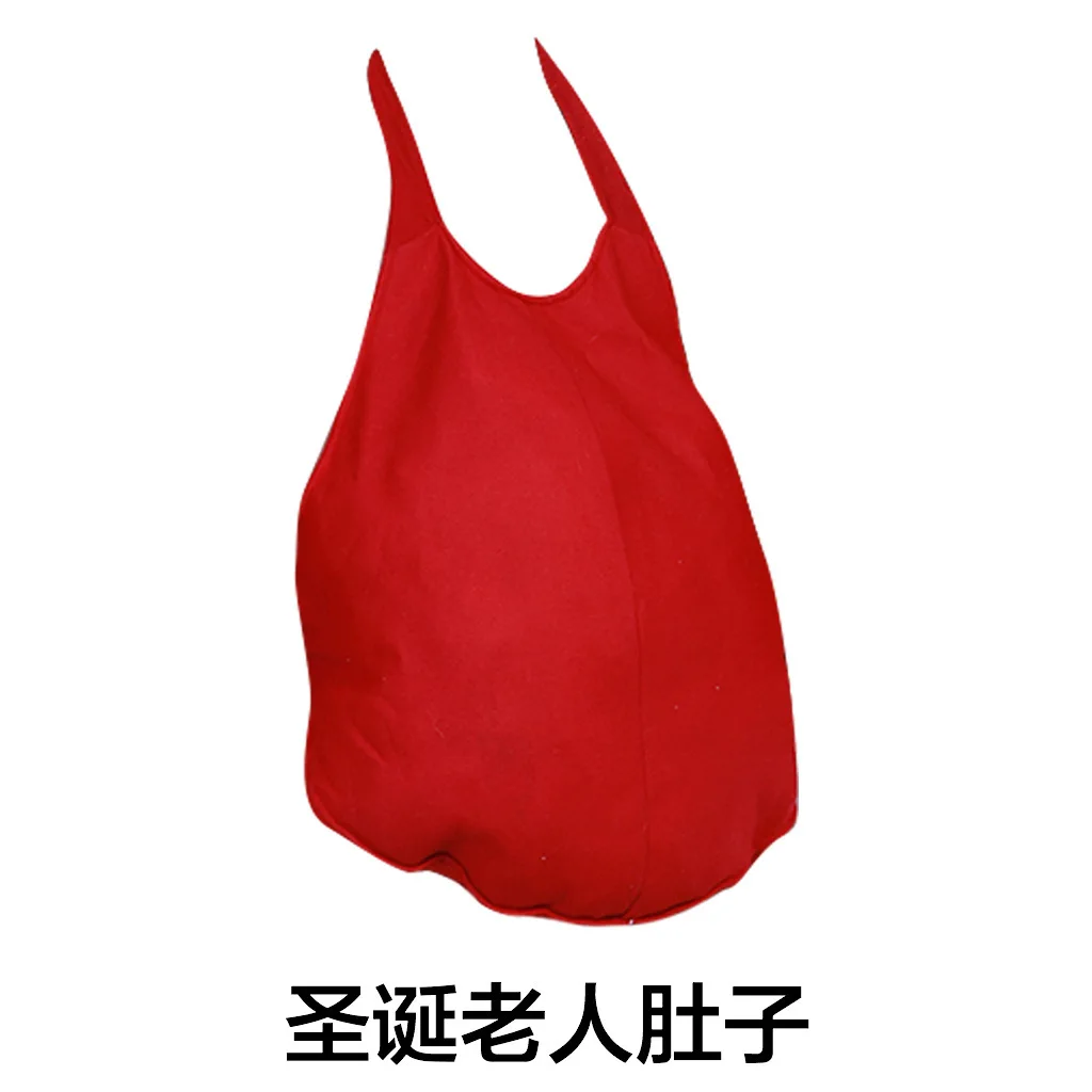 طقم سانتا كلوز الكلاسيكي مكون من 7 قطع مقاس كبير مع مجموعة أزياء عيد الميلاد المحشوة للبطن #5