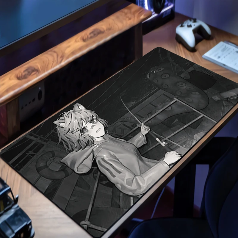 

Mousepad Rubber Mouse Pad Gaming Accessories PC Gamer Cabinet Carpets Office Monochrome Comic Computer Desk Mat Keyboard Pads