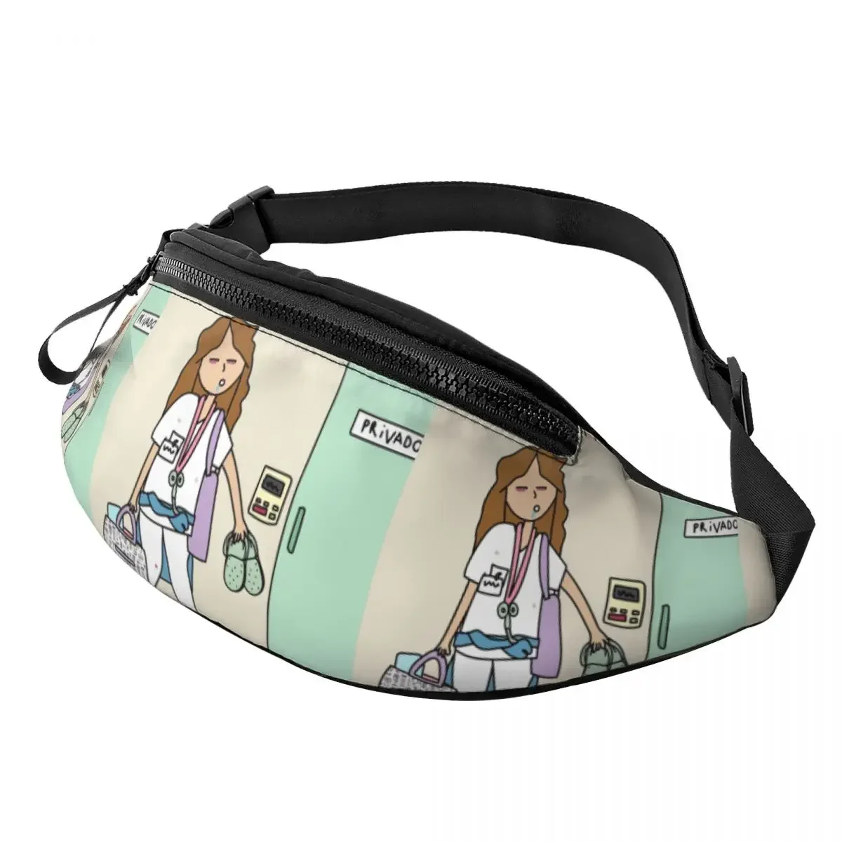 Casual Enfermera En Apuros Doctor Nurse Medical Fanny Pack for Cycling Camping Men Women Crossbody Waist Bag Phone Money Pouch