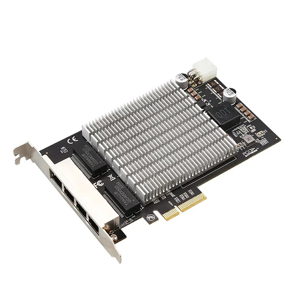 2.5G Gigabit 4-port PoE Network Card PCIe PCI-E x4 Industrial Grade Network Card with i226 chip for PC Desktop Storage Devices