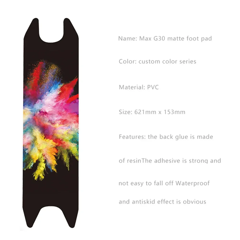 Electric Scooter Pedal Sandpaper Sticker PVC Matte Pad Personality Waterproof For Ninebot MAX‑G30 Anti-skid Camouflage Graffiti