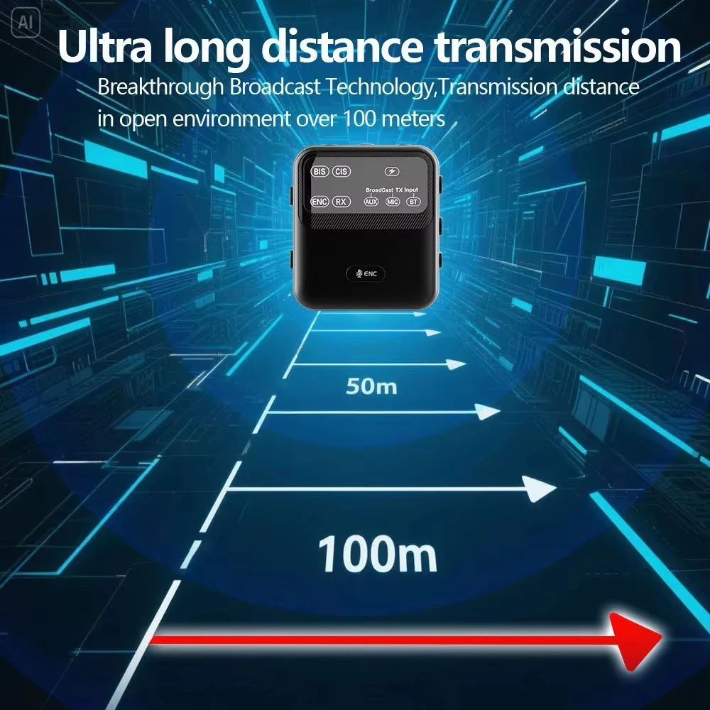 Trasmettitore ricevitore audio Bluetooth 5.4 aptX Adattatore audio LC3 Adattatore audio da 3,5 mm per trasmissione wireless ENC per cuffie Auracast