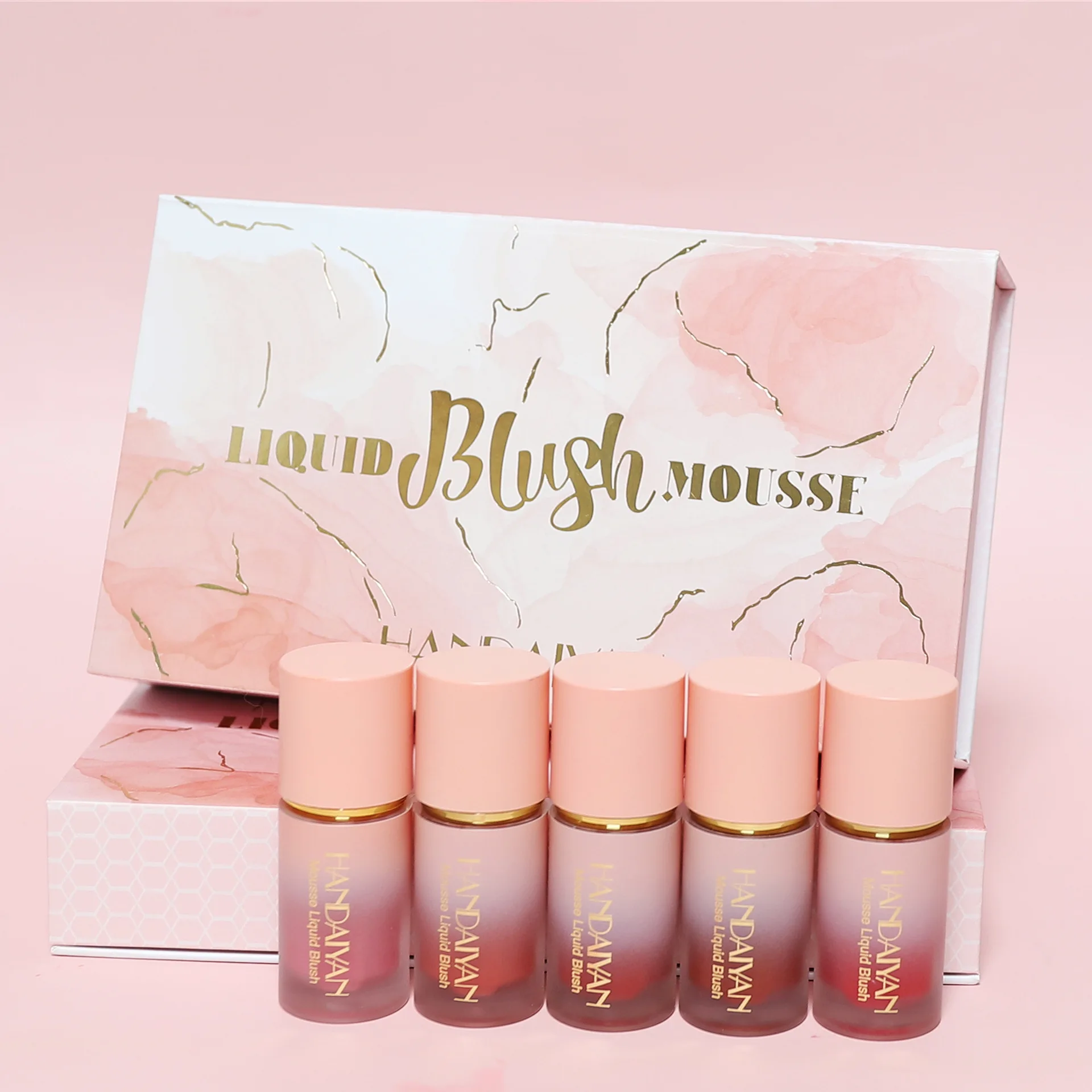 Blush 5 piece set, easy to apply makeup, long-lasting, waterproof, smooth, suitable for beginners, for Valentine's Day gifts