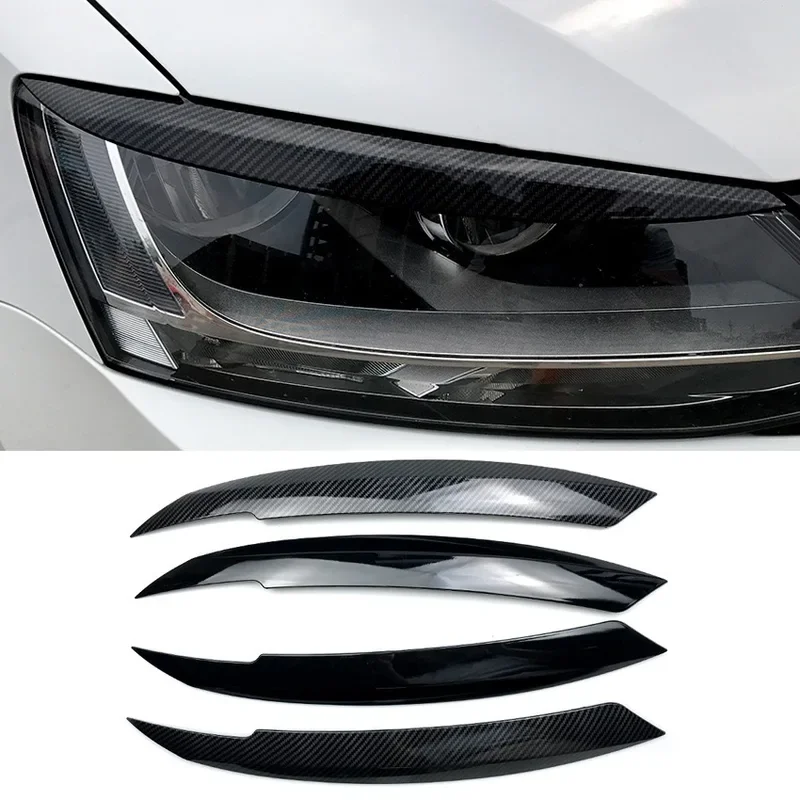 2PCs carbon fiber styling ABS car headlight cover eyelid eyebrow eye lid brow for VW Golf 6 Mk6 2008 2009 2010 2011 2012 2013