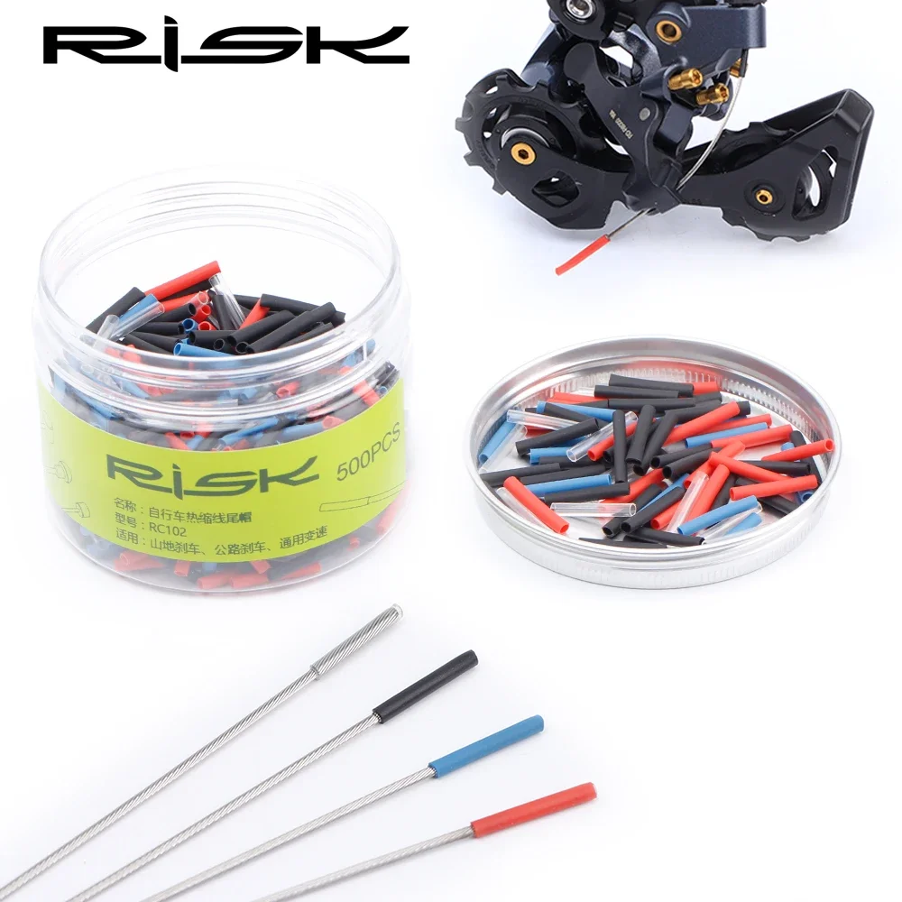 

RISK 20pcs Heat Shrink Bicycle Inner Cable End Caps Ultralight Shift & Brake Inner Cable Wire End Tips Crimps for MTB Road Bike