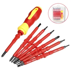 3/14Pcs VDE Insulated Screwdriver Set Slotted Phillips Screw Driver Bits Kit With Tester Pen Electricians Hand Tools