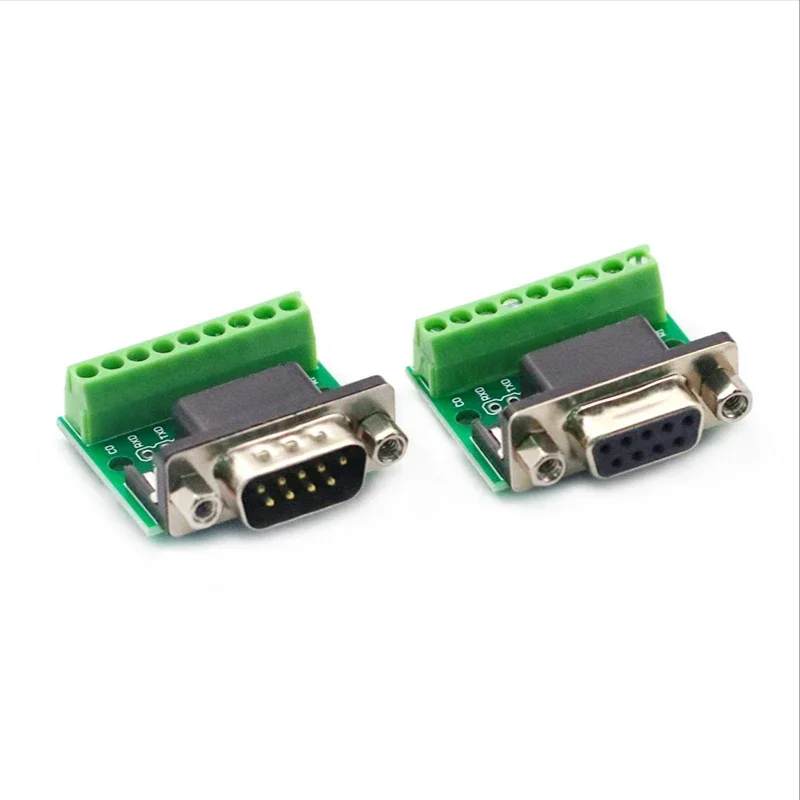 1PCS DB9 Male Female Adapter Signals Terminal Module RS232 RS485 Serial To Terminal 9-Pin 9-Hole Connector Breakout Board