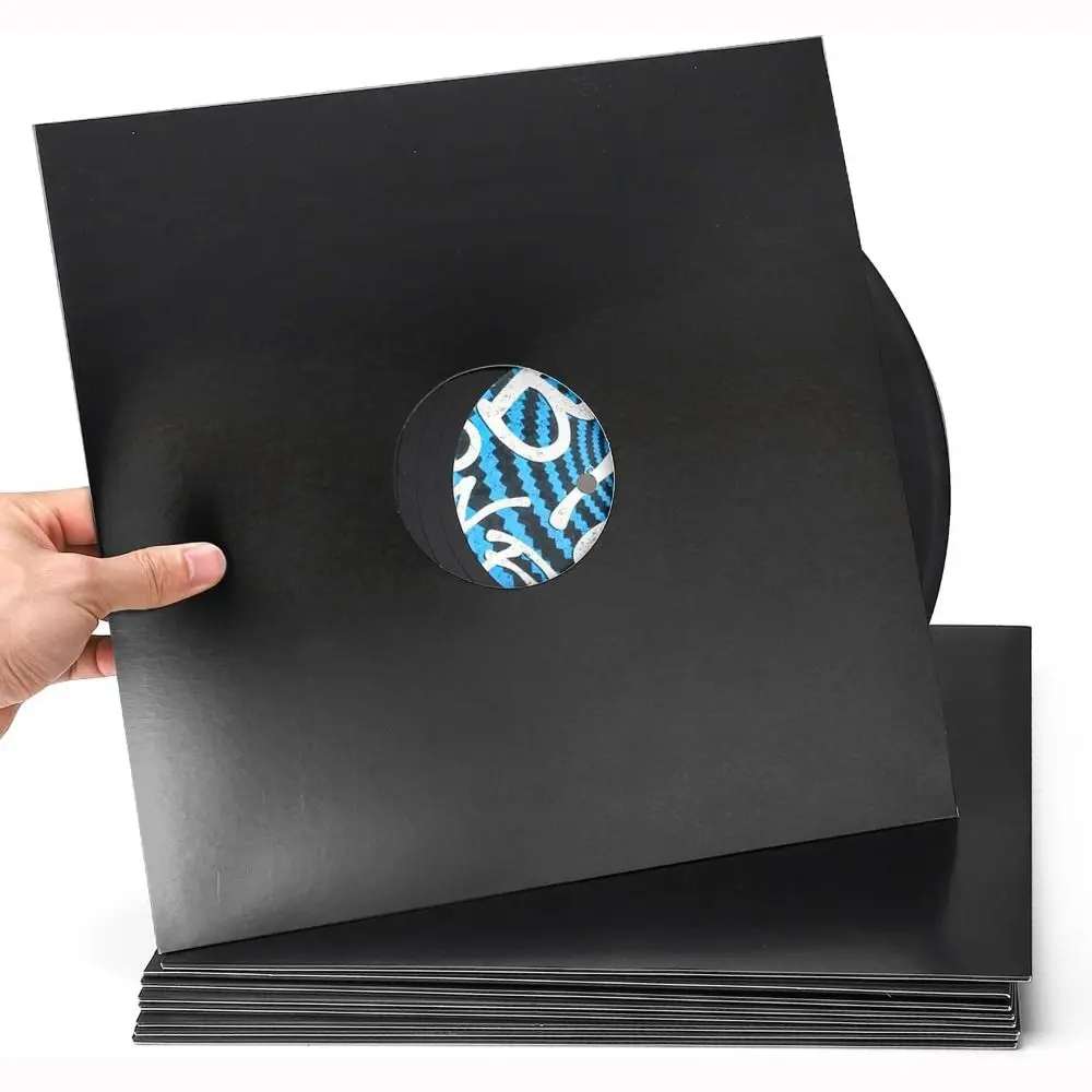 New 7/10/12 Inch Vinyl Record LP Jackets Kraft Paper Black Album Covers Record Jacket