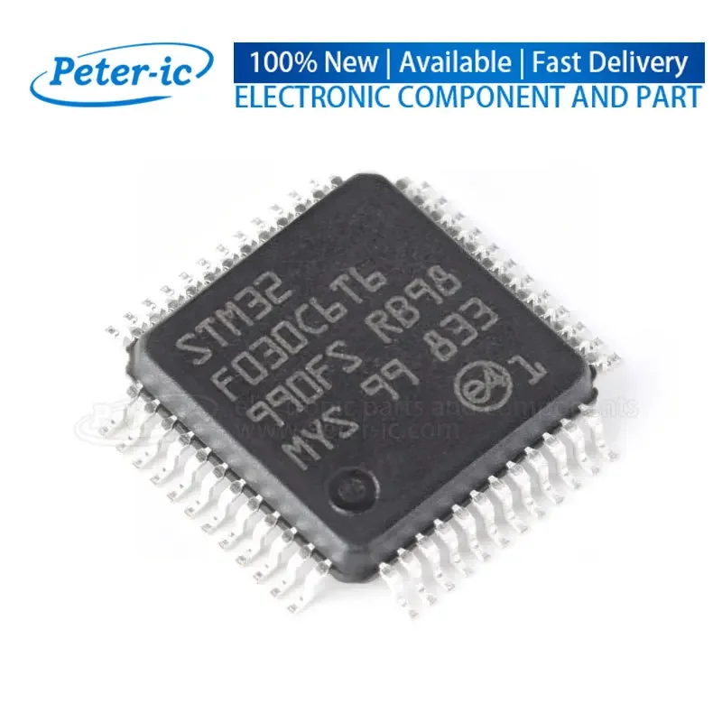 STM32F030C6T6 STM32 F030C6T6 LQFP-48 32KB 2.4V~3.6V ARM-M0 4KB 48MHz FLASH 39 Microcontrollers Available Peter-ic(1pcs)
