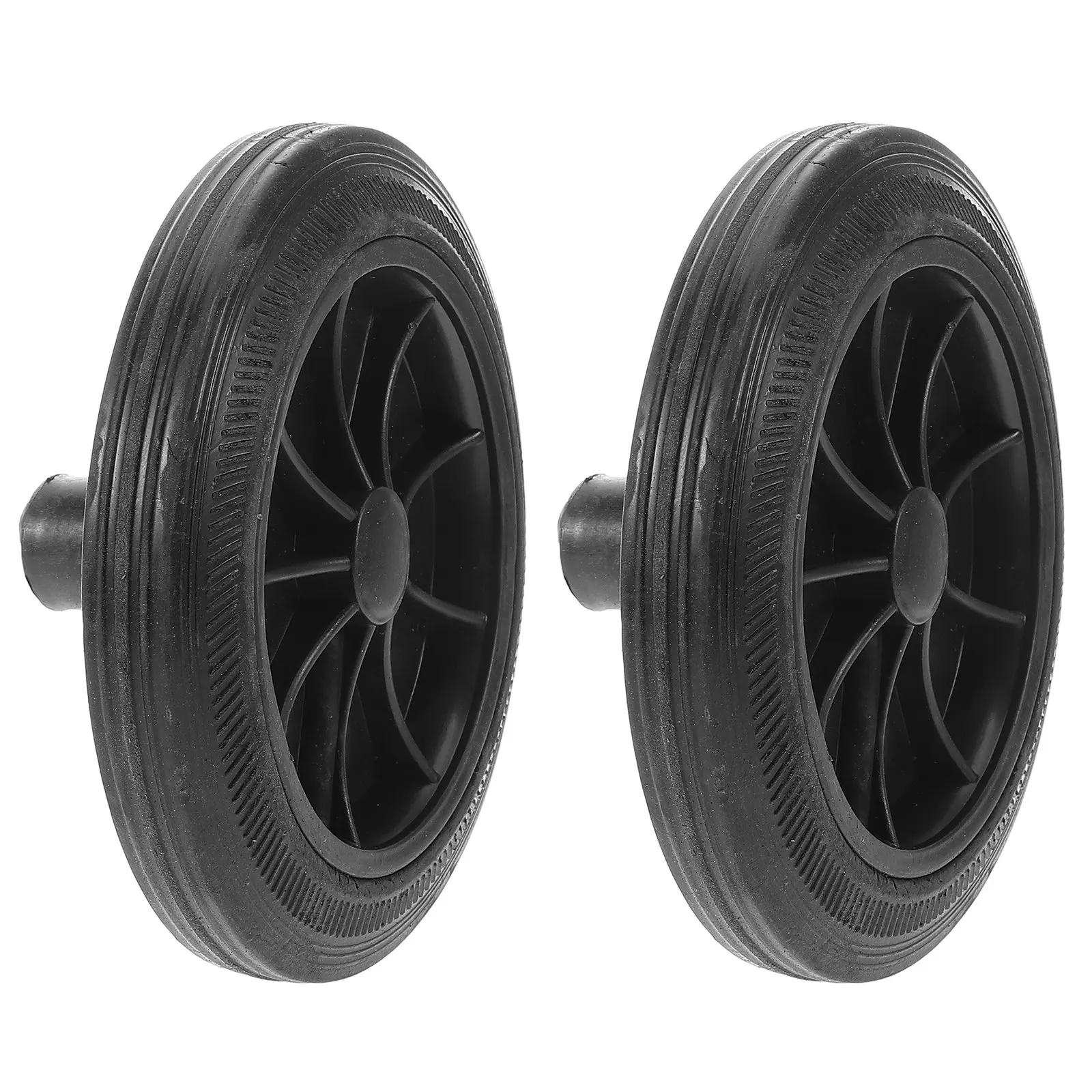 2Pcs Heavy Duty Outdoor Trash Can Wheels Replacement Set Weather-Resistant Garbage Bin Wheel Accessories for Large Waste