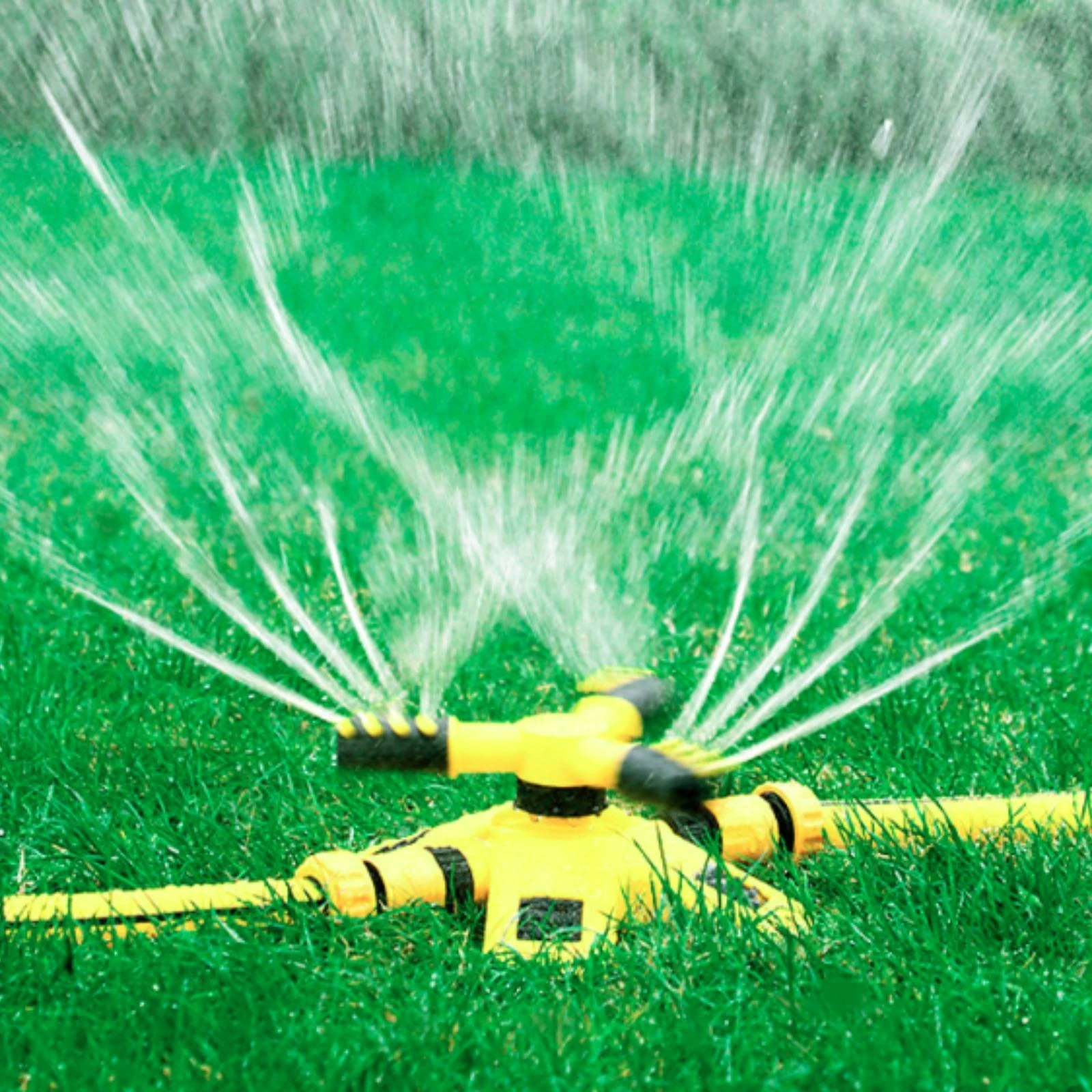 Water Sprinkler with Connector Tripod-Style Automatic Sprinkler Stable 360-Degree for Garden, Lawn