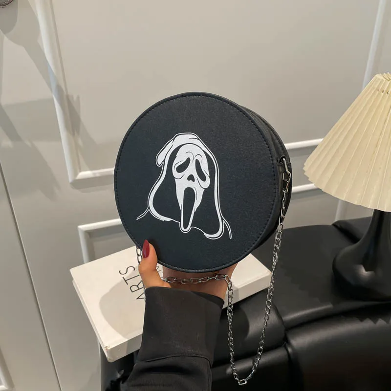 

Креативная сумка с изображением призрака на Хэллоуин, персонализированная сумка через плечо, модные универсальные сумки на плечо для женщин