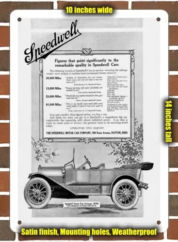 Metal Sign - 1912 Speedwell Tourist Four Passenger- 10x14 inches