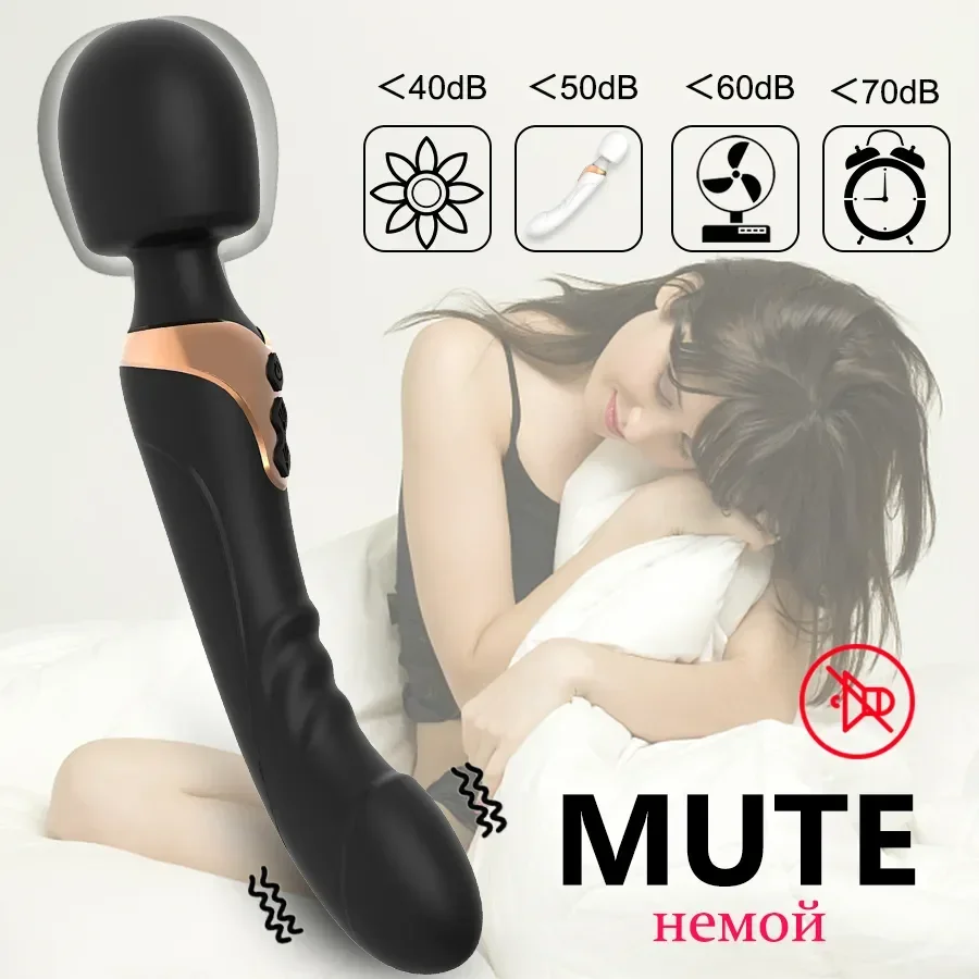 Powerful Dildos Vibrator Large Size AV Magic Wand G-Spot Vagina Massager 10 Modes Clitoris Stimulator Adult Sex Toys for Woman