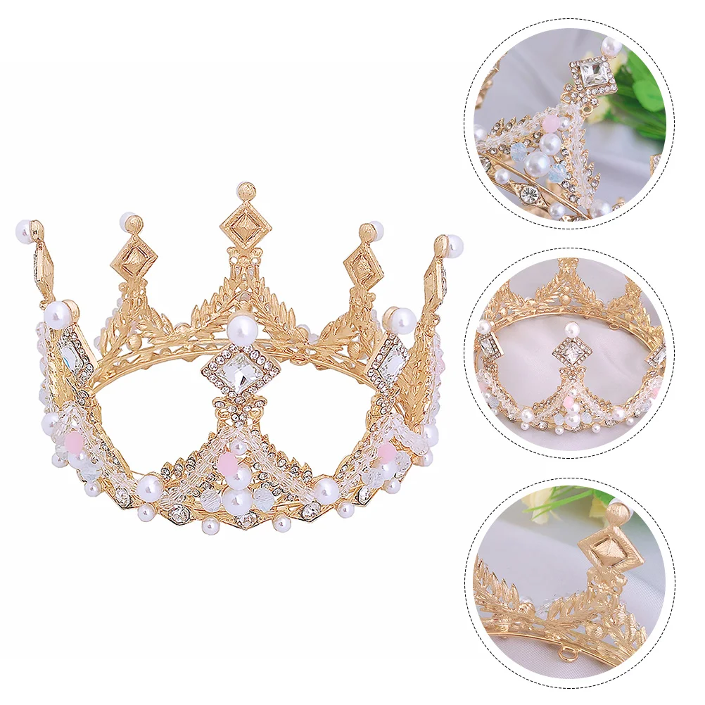 

Crown Girls Birthday Headdress Alloy Rhinestones Shiny Crystal Elegant Accessories Headb Cosplay Party