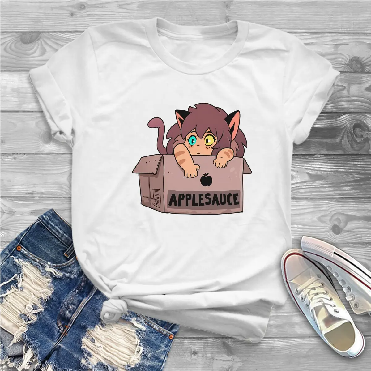 She-Ra Princess of Power Women T Shirt Catra in a Box Female Tops Polyester Graphic Kawaii Y2k Tees Ladies Tshirt