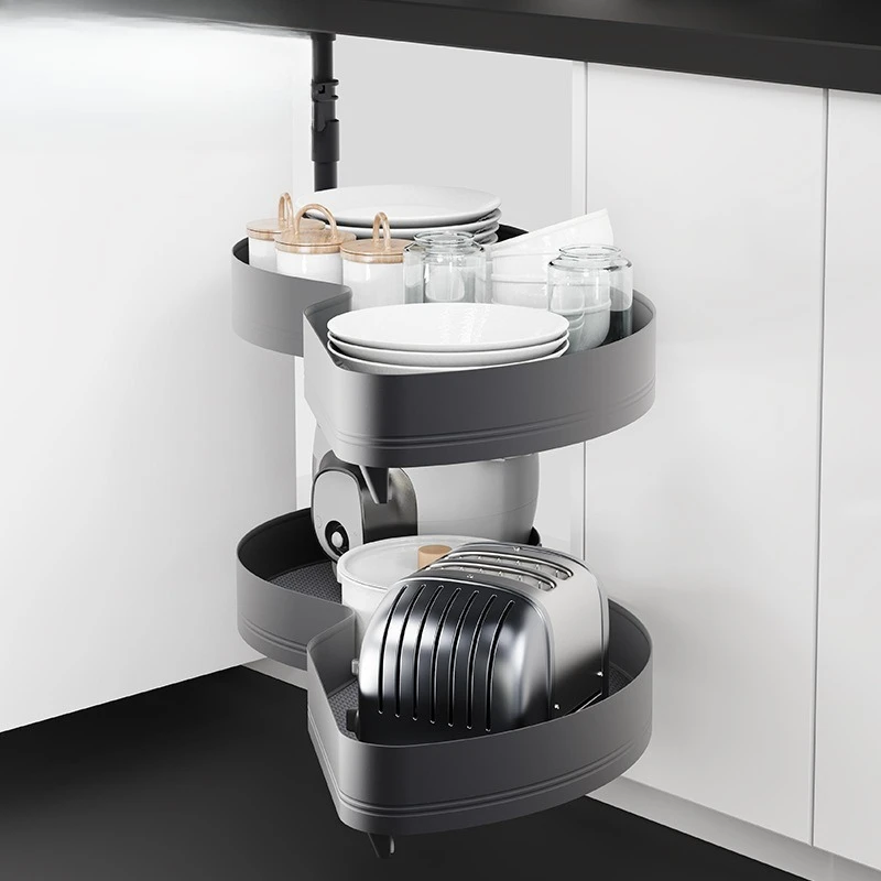basket aluminum alloy little monster damping rotating storage rack corner flying saucer seasoning basket bowl basket