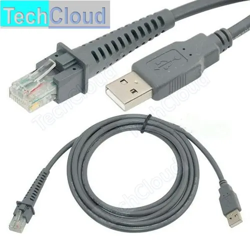 Imagen 1 del producto Cable USB para escáner de código de barras, símbolo de 2M, LS1203 LS2208 LS4208 LS3008 CBA-U01-S07ZAR, repuesto para Zebra Ds2278 3578 4608, venta al por mayor
