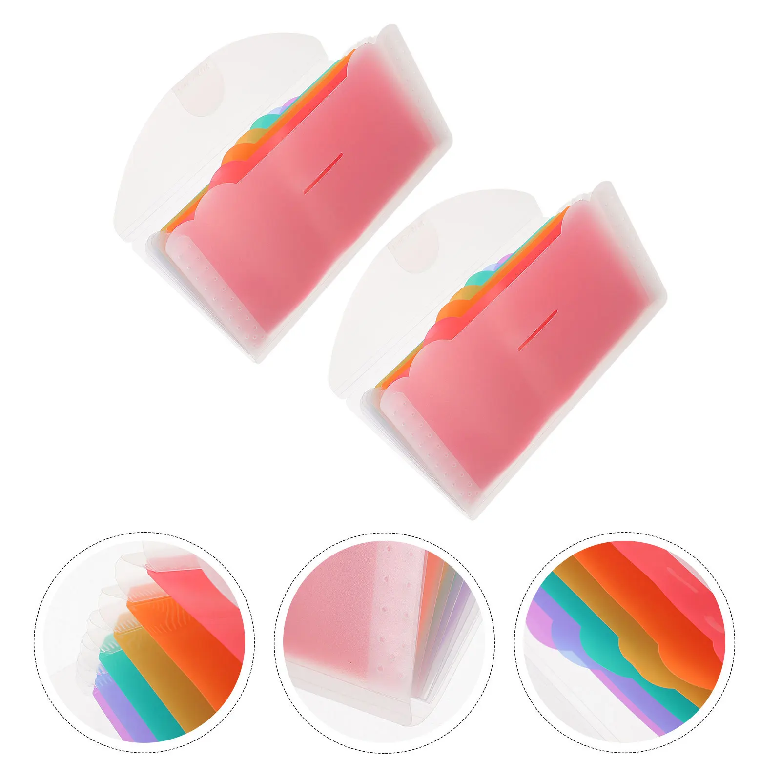 

2pcs Small Accordion File Organizer Plastic Expanding Folder For Receipts Bills Documents Storage Portable File Holder