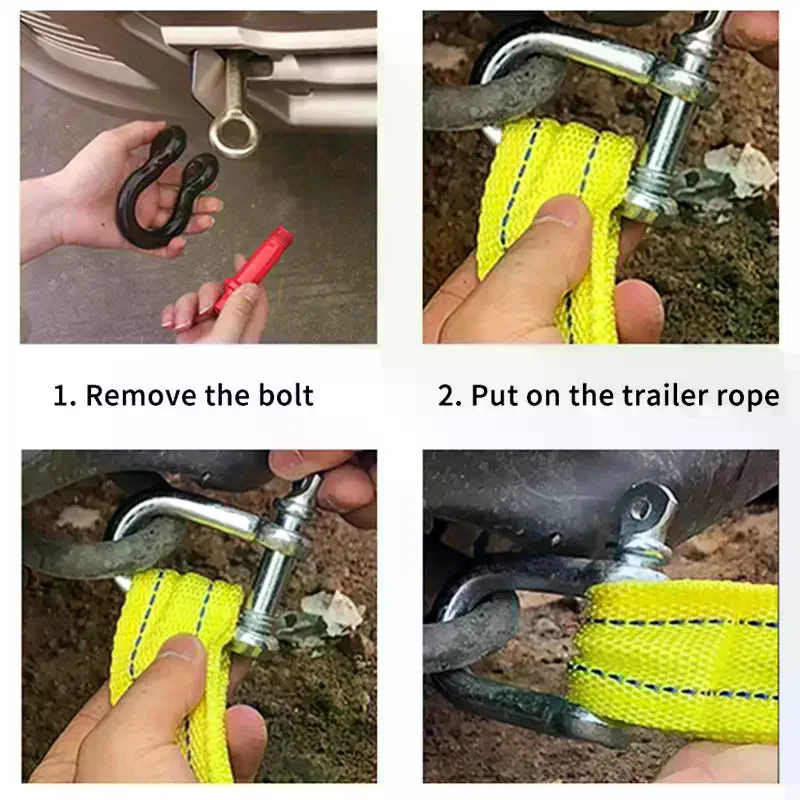 4/5 Meter Tow Rope For Truck Snatch Strap Off-road Towing Ropes Trailer Winch Cable Belt Car Traction