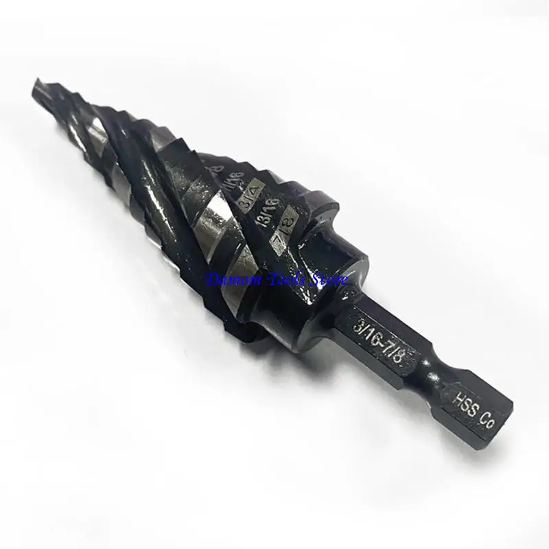 57be 3PCS Bước khoan bits thép tốc độ cao Unibits Bits Set for tấm kim loại