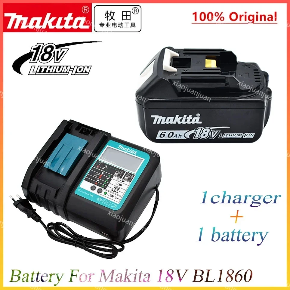 

Makita-100% Original Rechargeable Power Tool Battery, Replaceable LED Lithium-ion, 6.0 Ah 18V LXT BL1860B BL1860BL1850