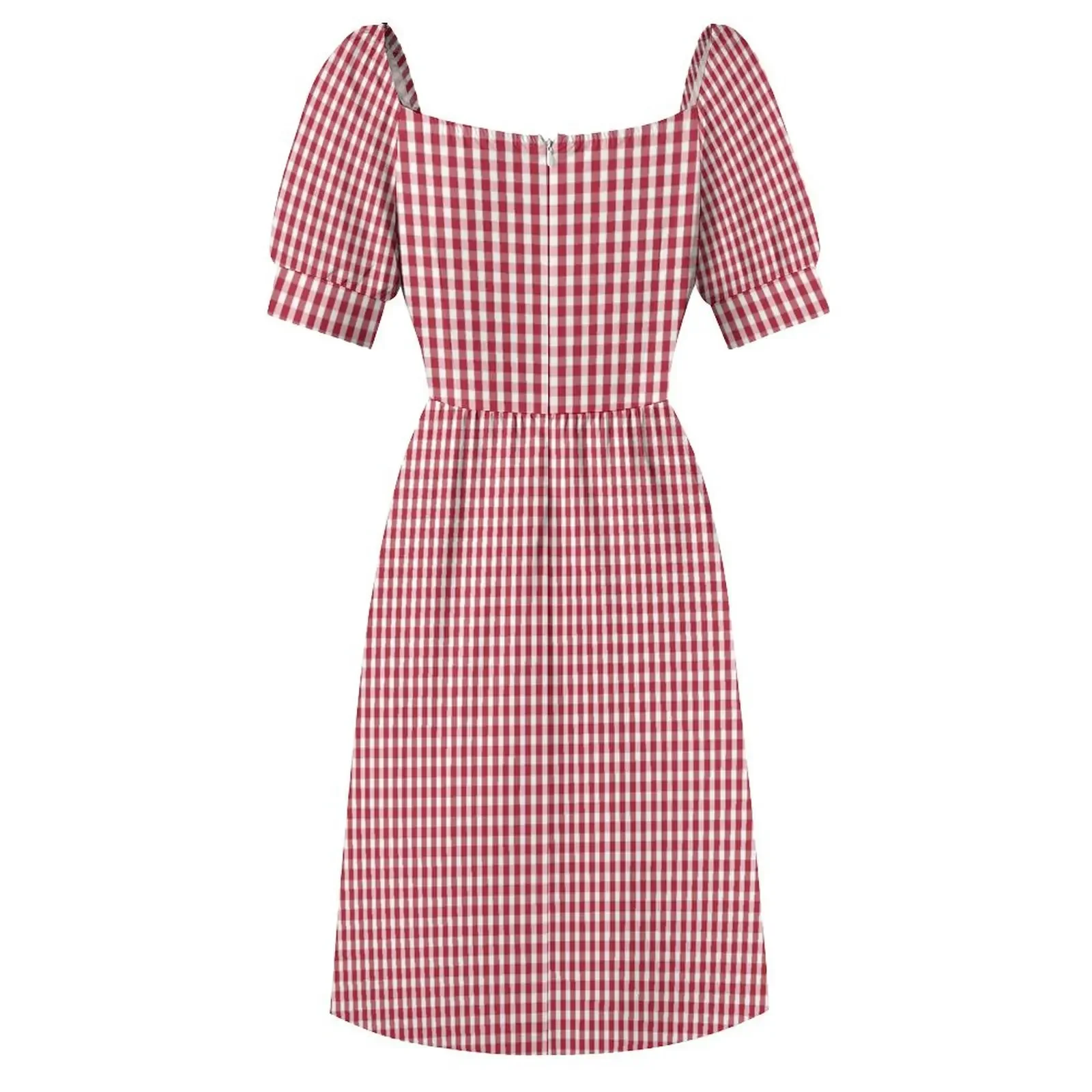 Bandeira dos EUA Vermelho e Branco Gingham verificado Vestido sem mangas vestidos de casamento para mulheres Vestido de roupas femininas